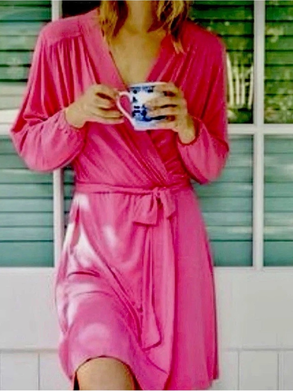Lake Pajamas Dreamknit Robe Barbie Pink Lightweight Size Medium Modal